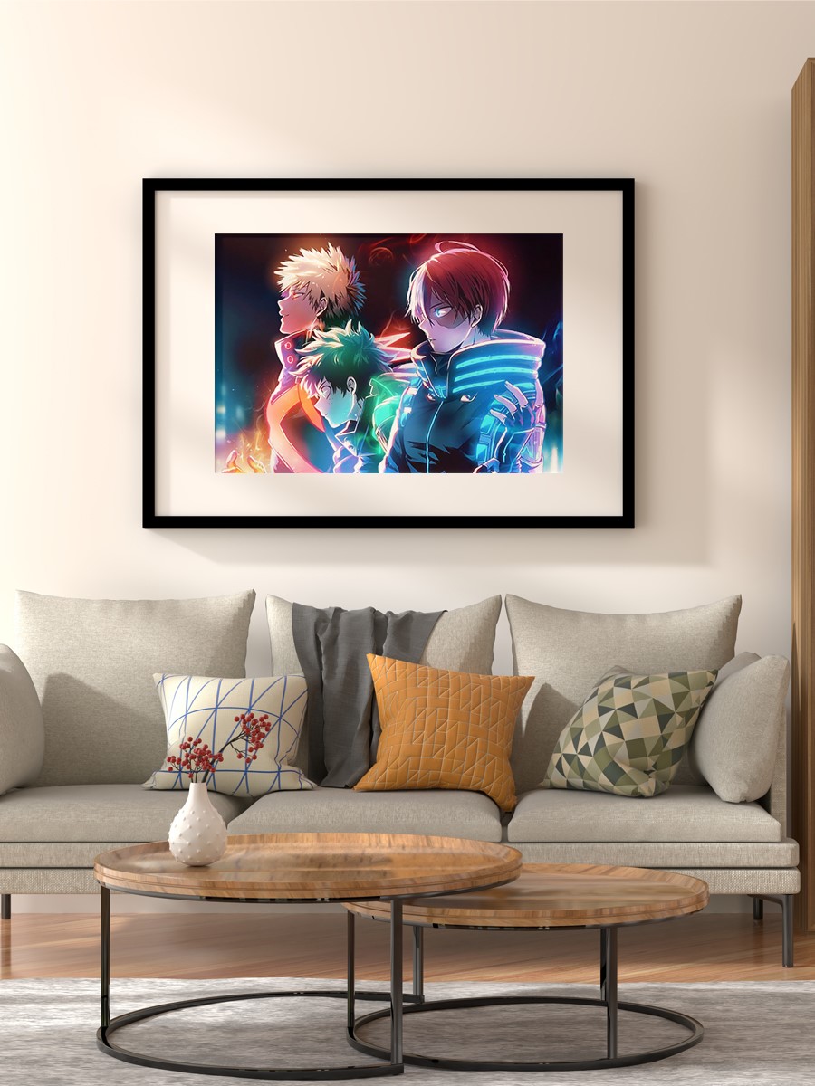 Deku Bakugo Todoroki Hero Anime Poster Çerçevesiz Yüksek Kalite Anime Duvar Poster