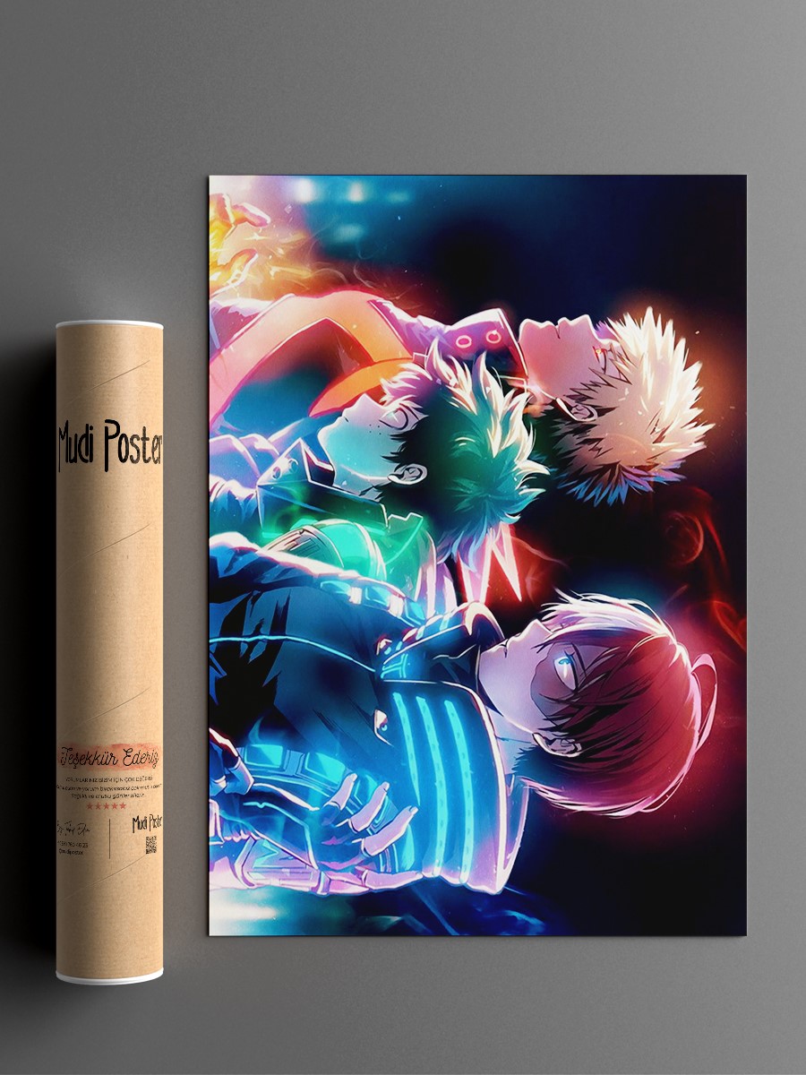 Deku Bakugo Todoroki Hero Anime Poster Çerçevesiz Yüksek Kalite Anime Duvar Poster