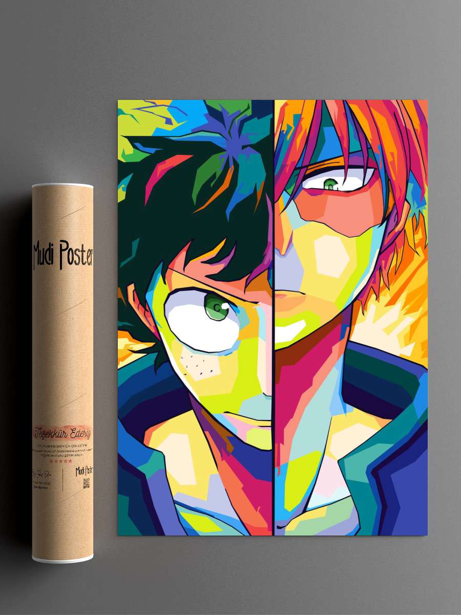 Deku x Shoto Anime Poster Çerçevesiz Yüksek Kalite Anime Duvar Poster