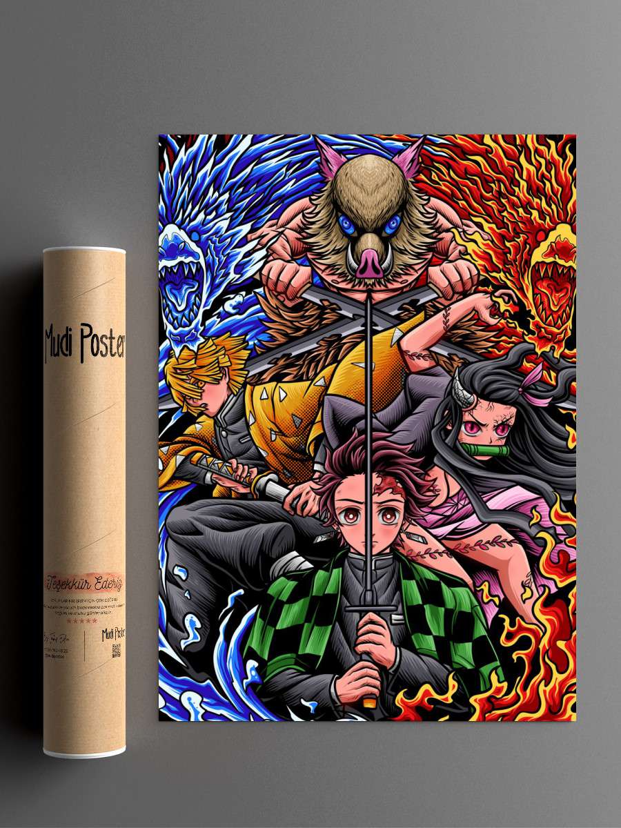 demon hunter team Anime Poster Çerçevesiz Yüksek Kalite Anime Duvar Poster