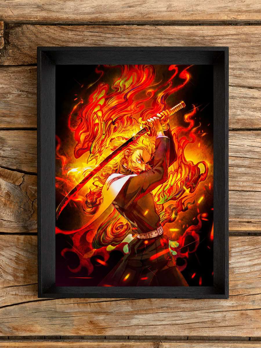 Demon Kyojuro Rengoku Anime Poster Çerçevesiz Yüksek Kalite Anime Duvar Poster