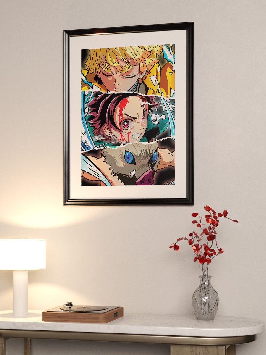Demon Slayer Anime Eyes Anime Poster Çerçevesiz Yüksek Kalite Anime Duvar Poster