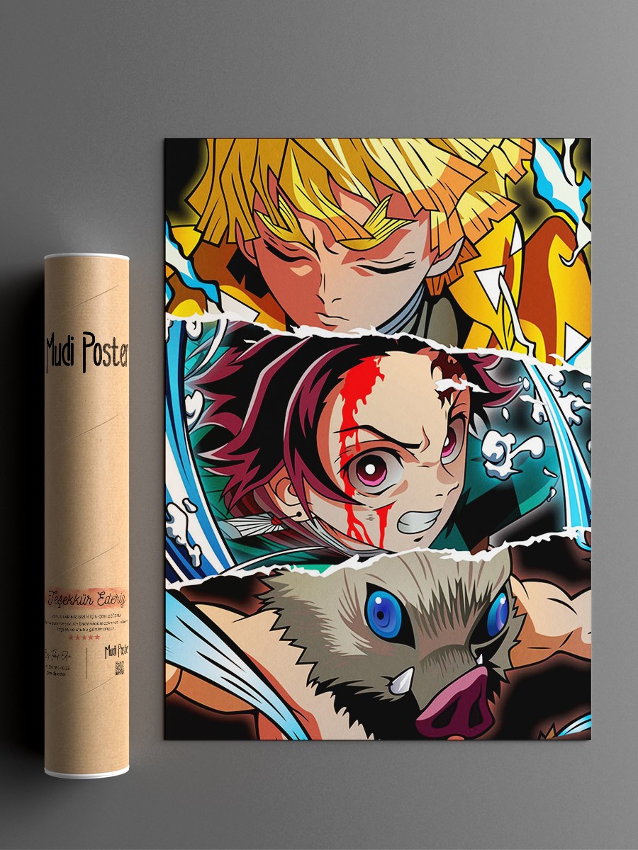 Demon Slayer Anime Eyes Anime Poster Çerçevesiz Yüksek Kalite Anime Duvar Poster