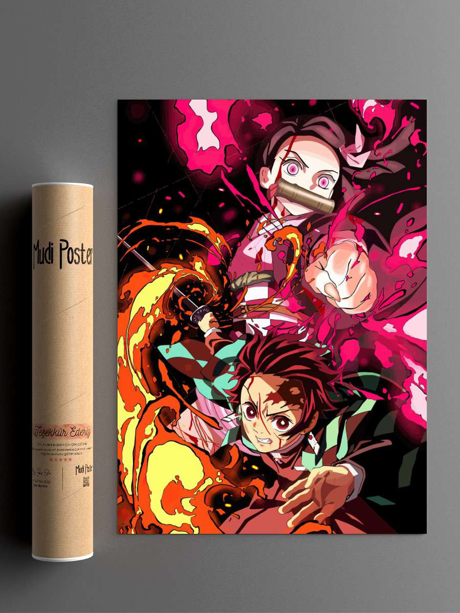 Demon Slayer Anime Anime Poster Çerçevesiz Yüksek Kalite Anime Duvar Poster