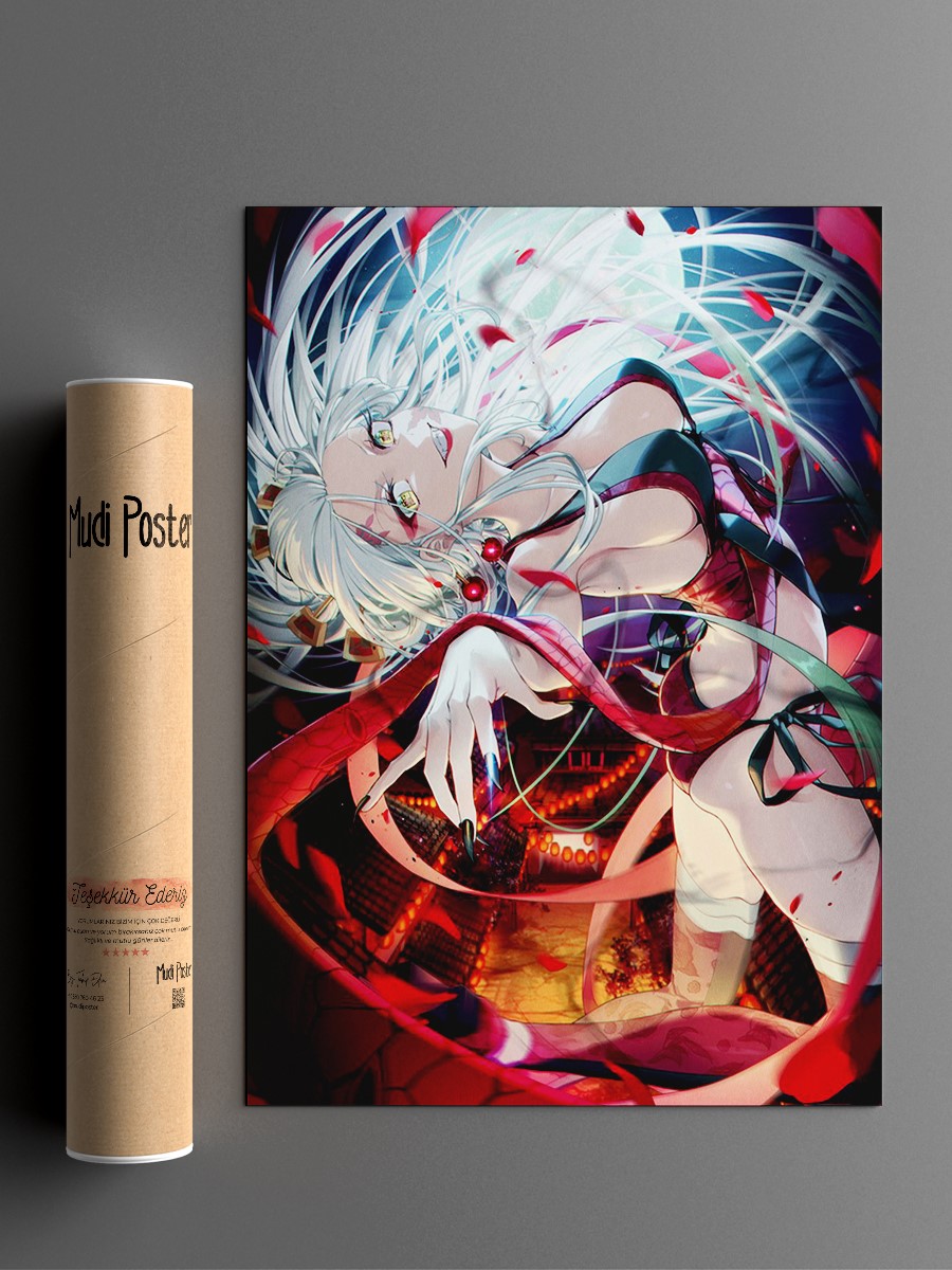 Demon Slayer Daki Anime Poster Çerçevesiz Yüksek Kalite Anime Duvar Poster