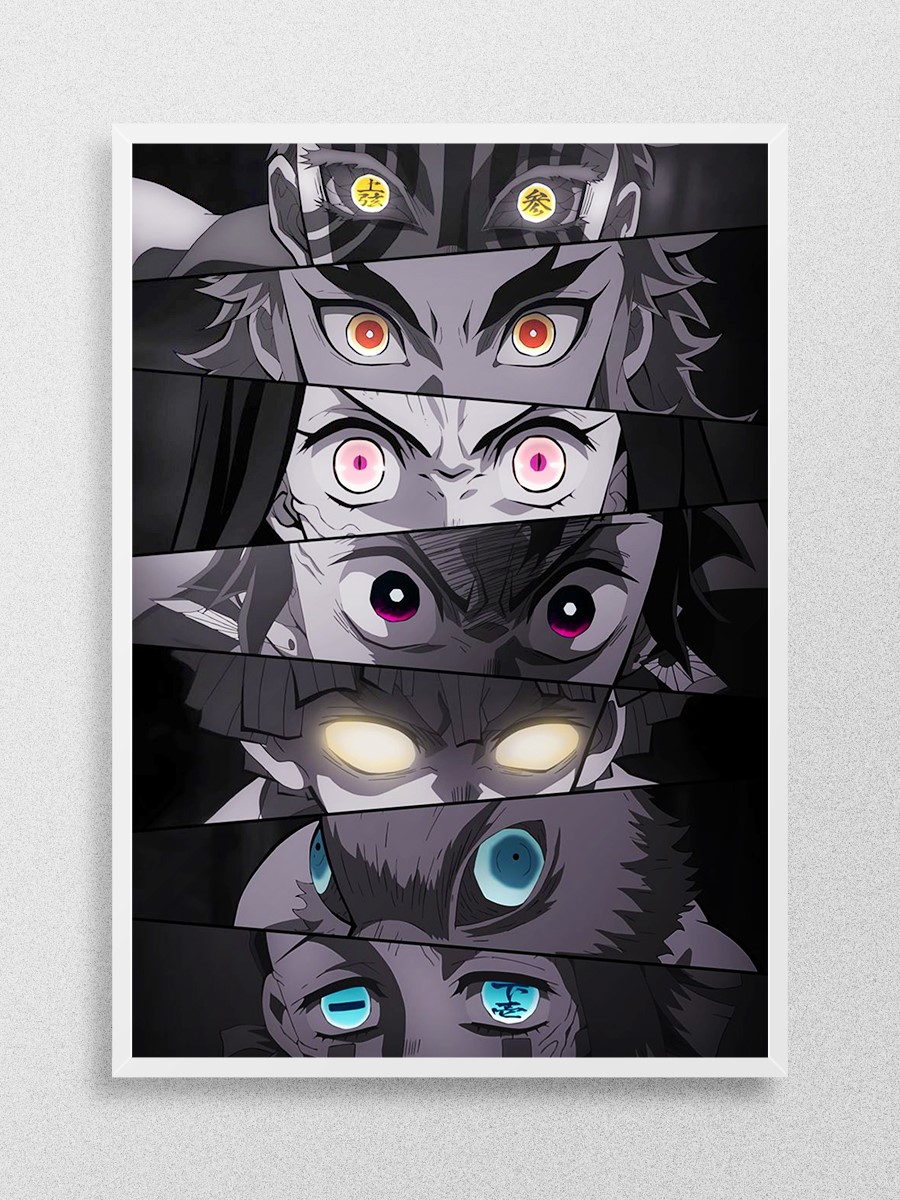 Demon Slayer Eyes Rengoku Anime Poster Çerçevesiz Yüksek Kalite Anime Duvar Poster