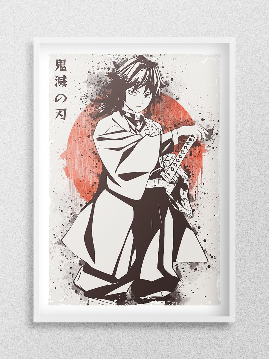 Demon Slayer Giyu Tomioka Anime Poster Çerçevesiz Yüksek Kalite Anime Duvar Poster