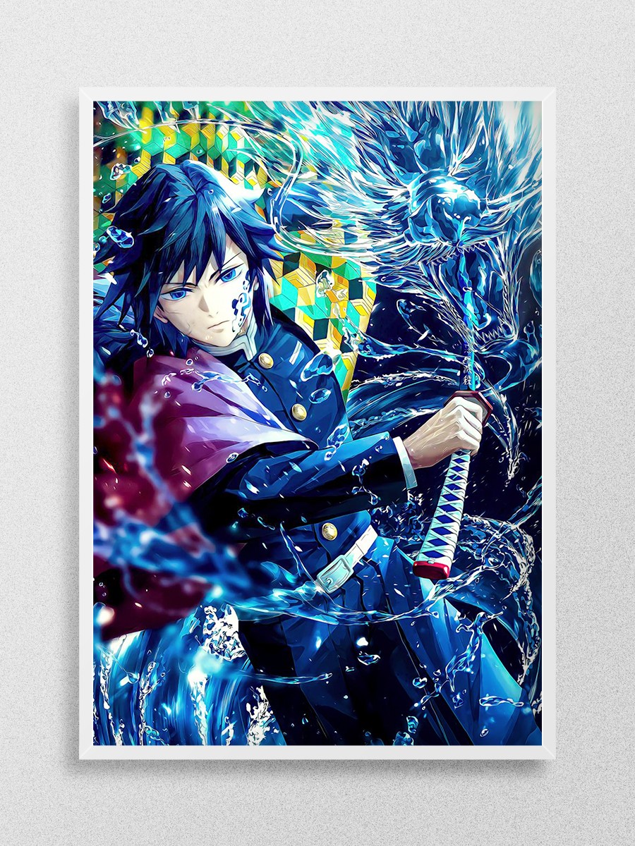 Demon Slayer Giyu Tomioka Anime Poster Çerçevesiz Yüksek Kalite Anime Duvar Poster