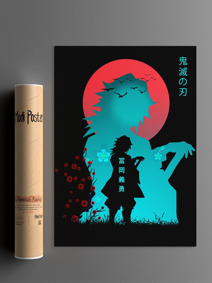 demon slayer Giyu Tomioka  Anime Poster Çerçevesiz Yüksek Kalite Anime Duvar Poster