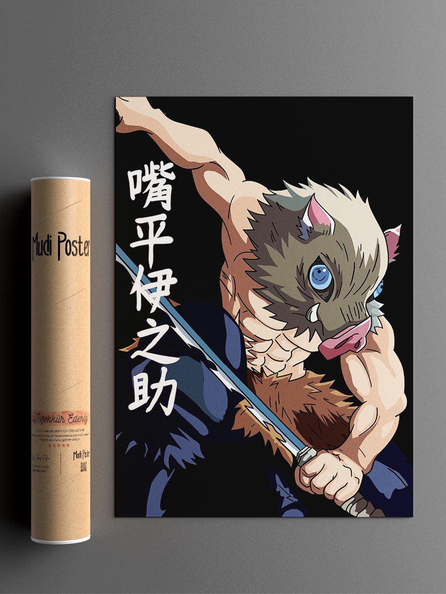 Demon Slayer Inosuke Anime Poster Çerçevesiz Yüksek Kalite Anime Duvar Poster