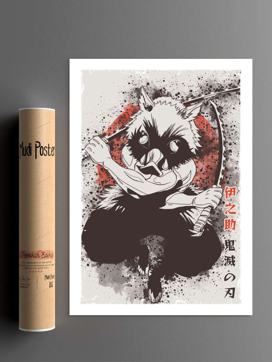 Demon Slayer Inosuke Anime Poster Çerçevesiz Yüksek Kalite Anime Duvar Poster