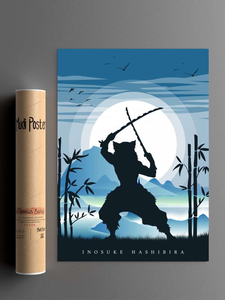 Demon Slayer Inosuke Anime Poster Çerçevesiz Yüksek Kalite Anime Duvar Poster