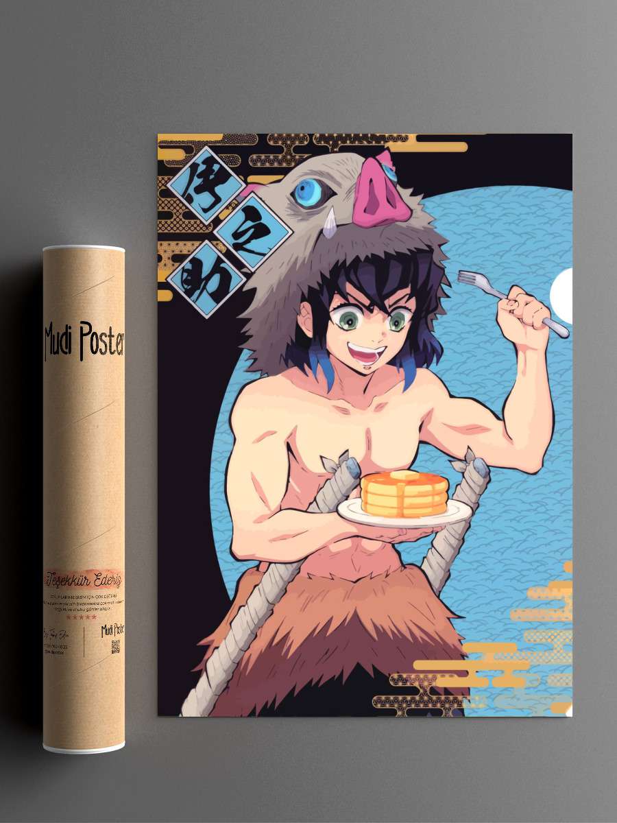 Demon Slayer Inosuke Anime Poster Çerçevesiz Yüksek Kalite Anime Duvar Poster