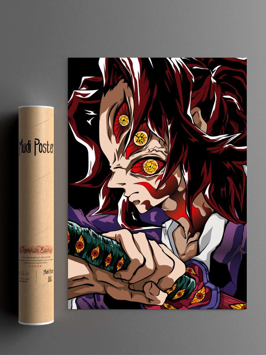 Demon Slayer Kokushibo Anime Poster Çerçevesiz Yüksek Kalite Anime Duvar Poster