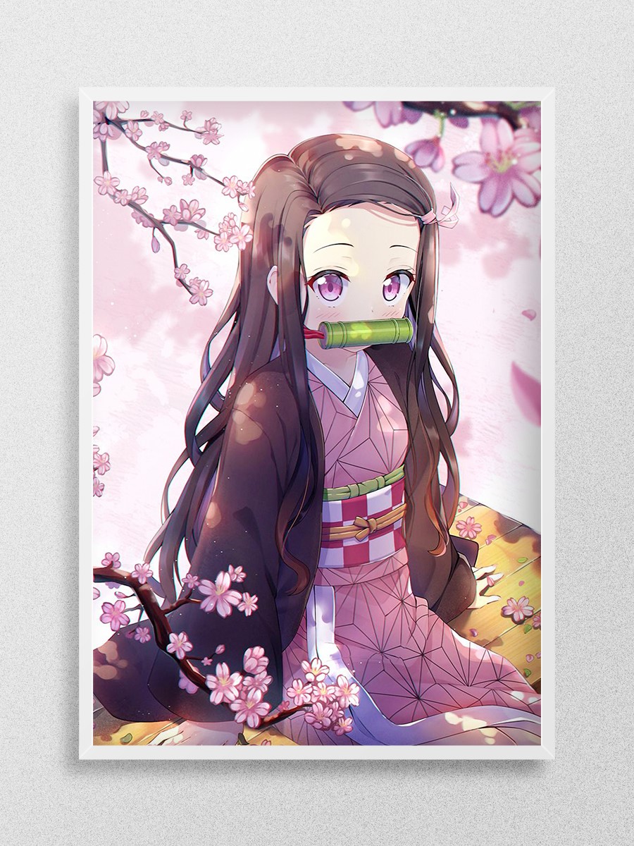 Demon Slayer Nezuko Kamado Anime Poster Çerçevesiz Yüksek Kalite Anime Duvar Poster