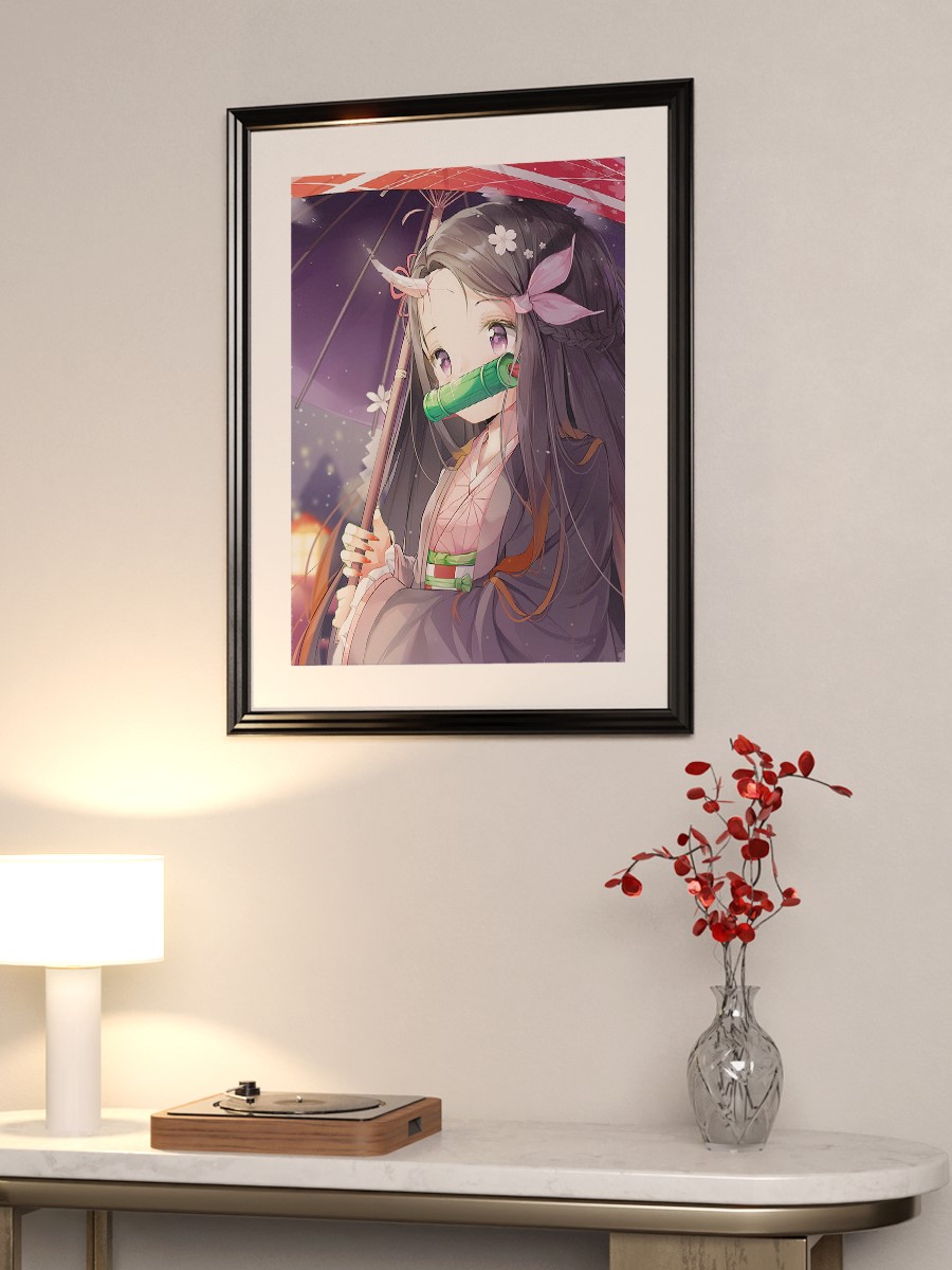 Demon Slayer Nezuko Kamado Anime Poster Çerçevesiz Yüksek Kalite Anime Duvar Poster