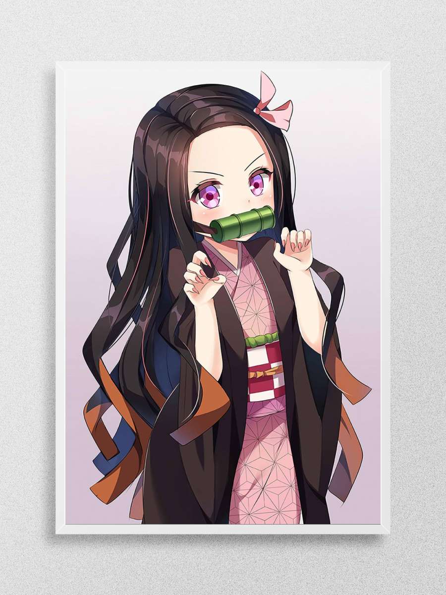 Demon Slayer Nezuko Kamado Anime Poster Çerçevesiz Yüksek Kalite Anime Duvar Poster