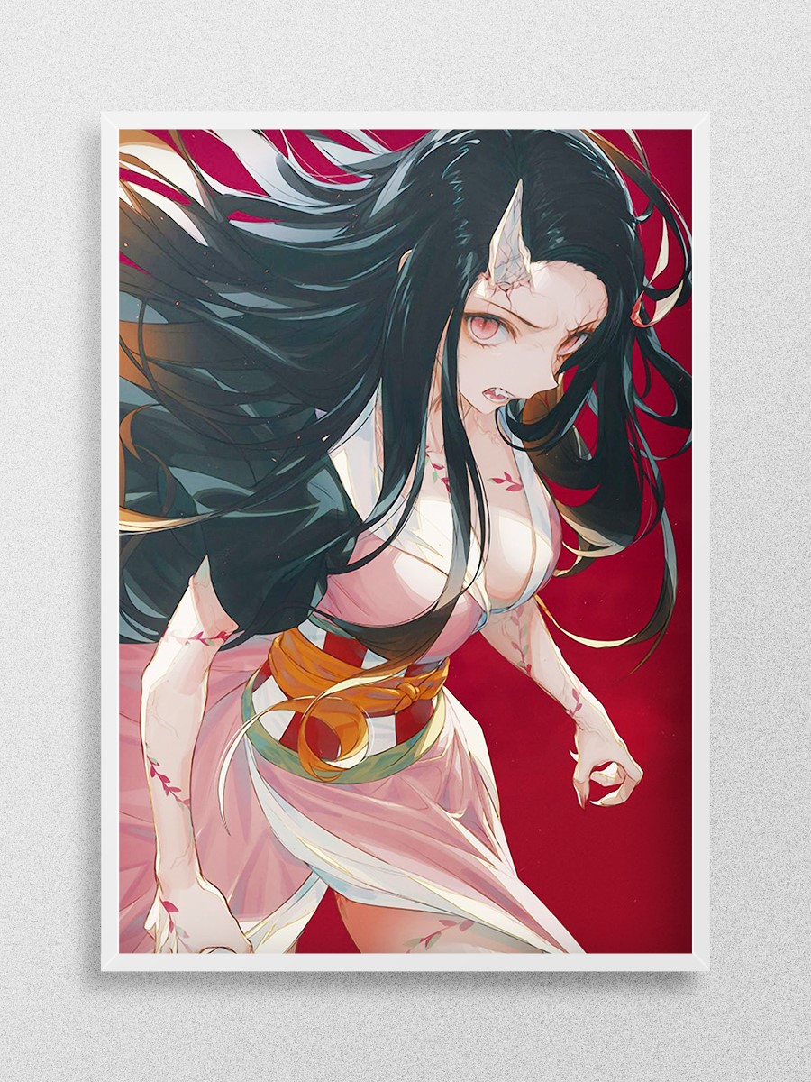 Demon Slayer Nezuko Kamado Anime Poster Çerçevesiz Yüksek Kalite Anime Duvar Poster