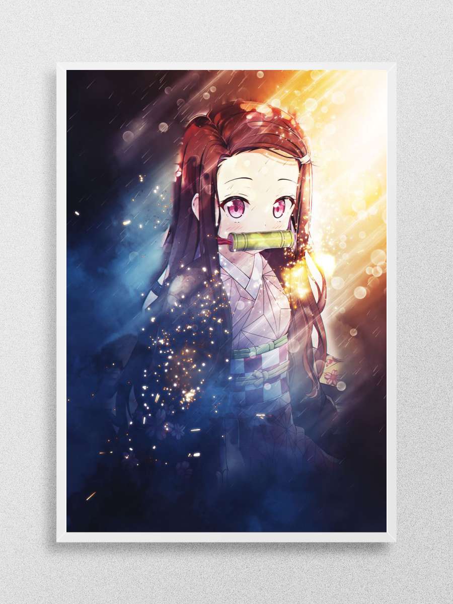 Demon Slayer Nezuko Metal Anime Poster Çerçevesiz Yüksek Kalite Anime Duvar Poster