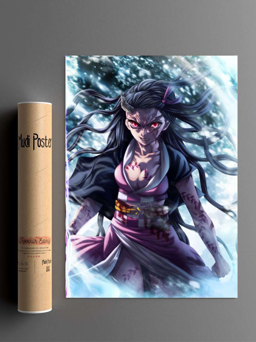 Demon Slayer Nezuko Anime Poster Çerçevesiz Yüksek Kalite Anime Duvar Poster