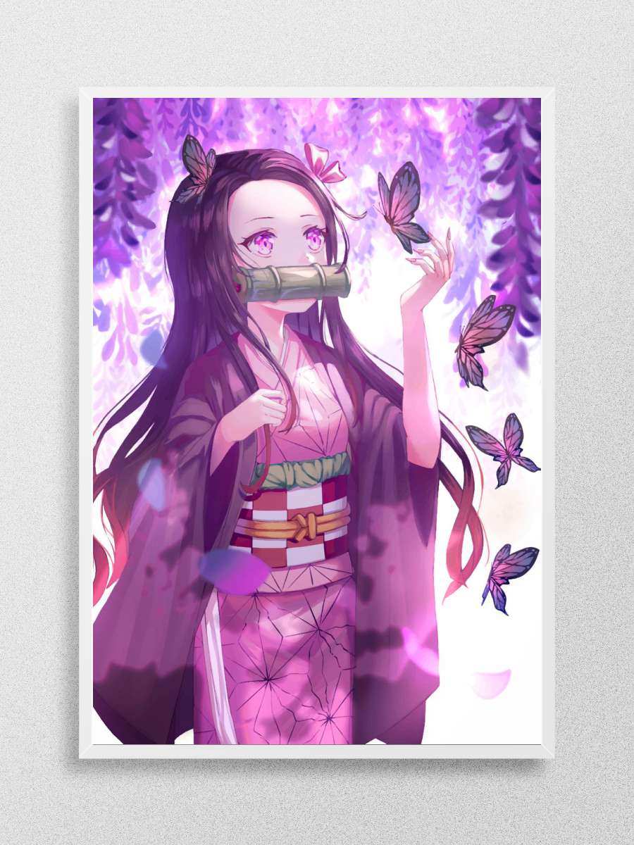 Demon Slayer Nezuko Anime Poster Çerçevesiz Yüksek Kalite Anime Duvar Poster