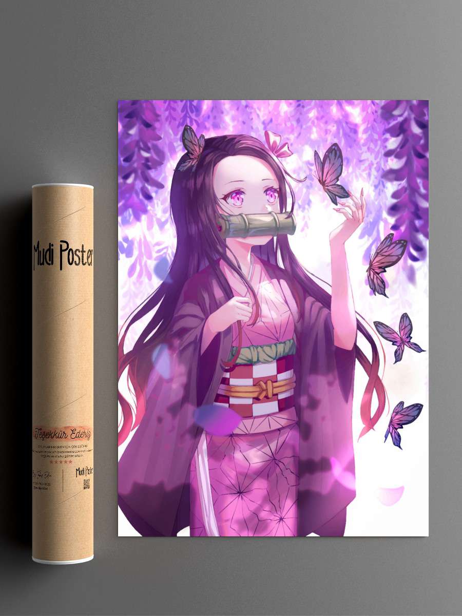 Demon Slayer Nezuko Anime Poster Çerçevesiz Yüksek Kalite Anime Duvar Poster