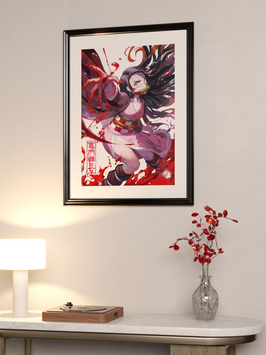 Demon Slayer Nezuko Anime Poster Çerçevesiz Yüksek Kalite Anime Duvar Poster
