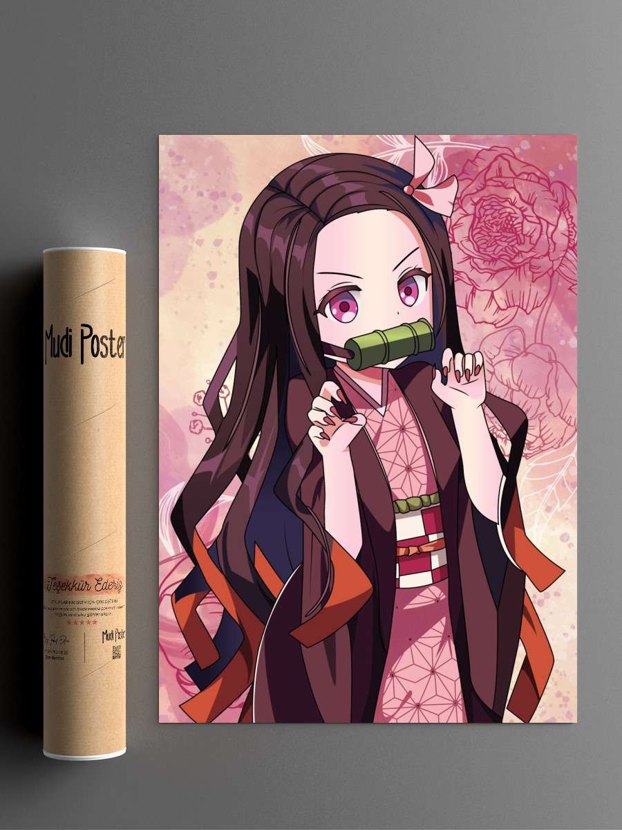 demon slayer Nezuko Anime Poster Çerçevesiz Yüksek Kalite Anime Duvar Poster