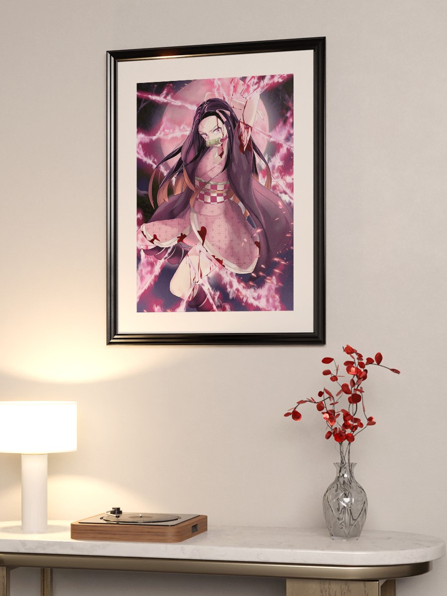 Demon Slayer Nezuko  Anime Poster Çerçevesiz Yüksek Kalite Anime Duvar Poster