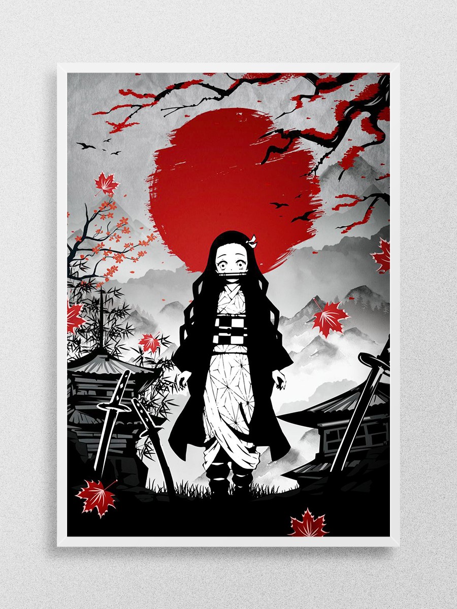 Demon Slayer Nezuko Anime Poster Çerçevesiz Yüksek Kalite Anime Duvar Poster