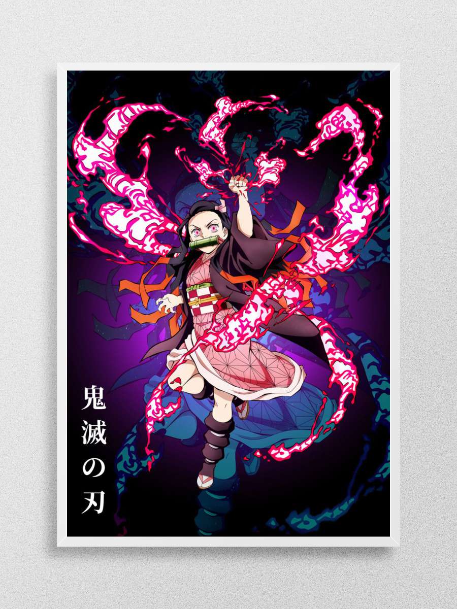 Demon Slayer Nezuko Anime Poster Çerçevesiz Yüksek Kalite Anime Duvar Poster