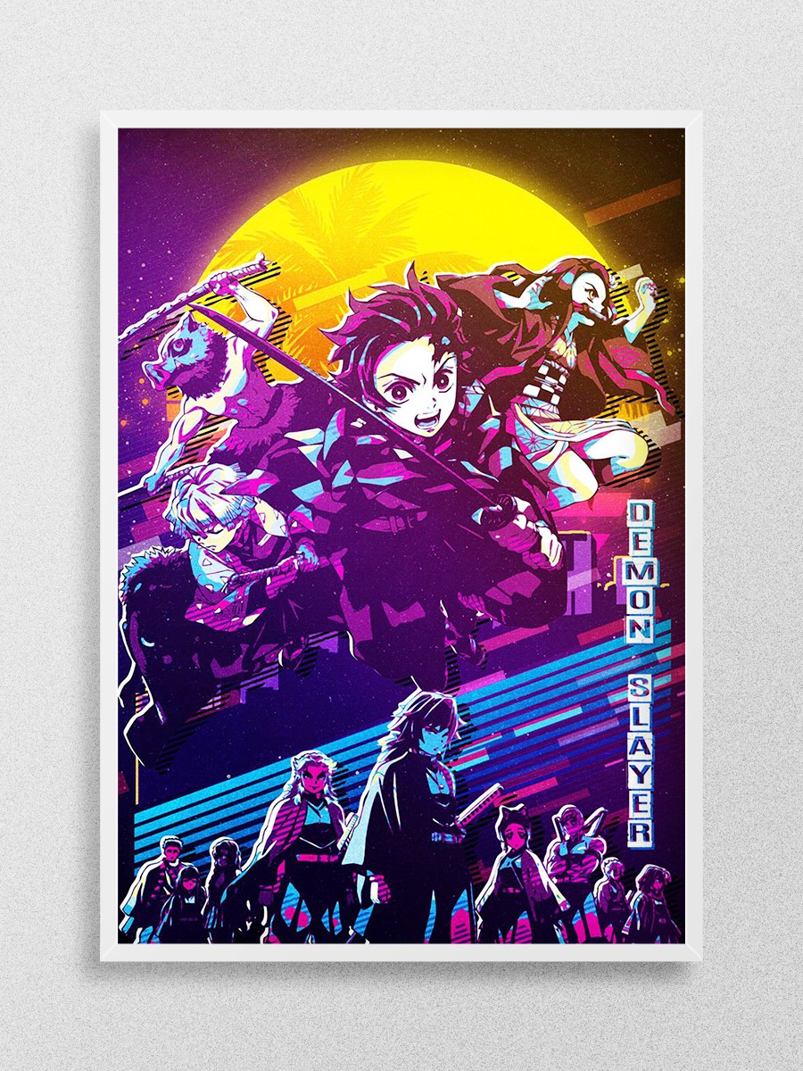demon slayer no border Anime Poster Çerçevesiz Yüksek Kalite Anime Duvar Poster