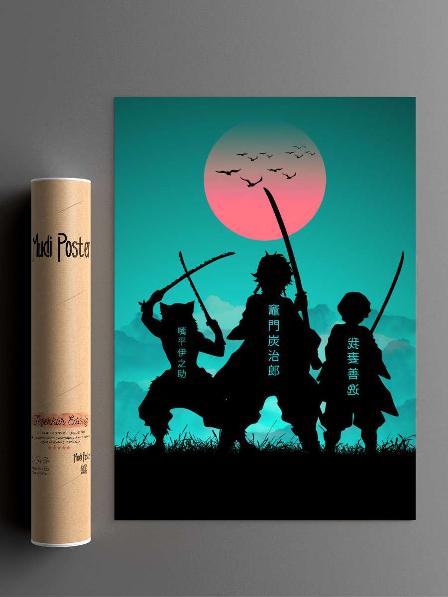 demon slayer Anime Poster Çerçevesiz Yüksek Kalite Anime Duvar Poster