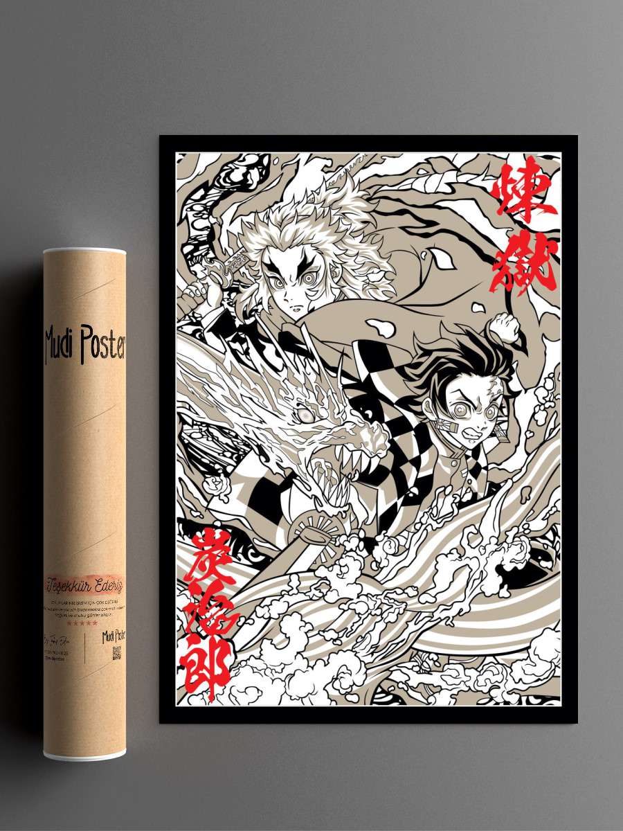 Demon slayer Anime Poster Çerçevesiz Yüksek Kalite Anime Duvar Poster
