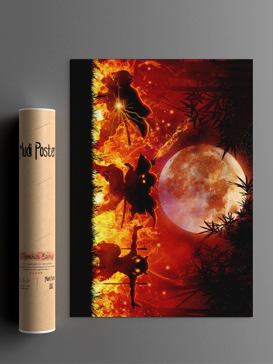 Demon Slayer Anime Poster Çerçevesiz Yüksek Kalite Anime Duvar Poster