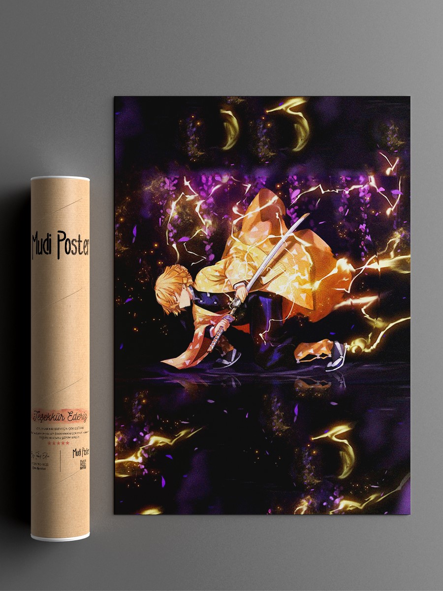 Demon Slayer  Anime Poster Çerçevesiz Yüksek Kalite Anime Duvar Poster