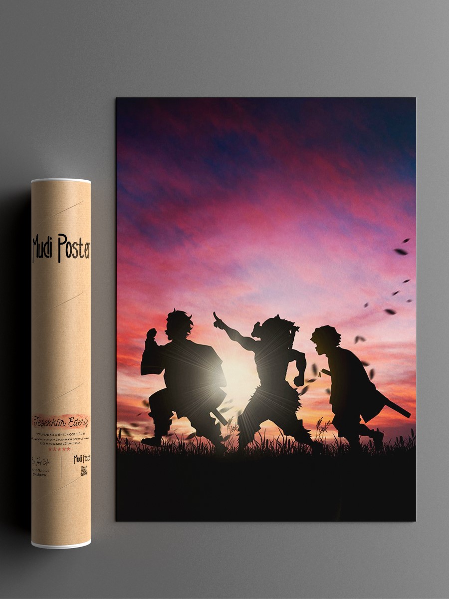 Demon Slayer Anime Poster Çerçevesiz Yüksek Kalite Anime Duvar Poster