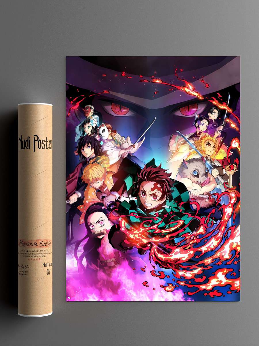 Demon Slayer Anime Poster Çerçevesiz Yüksek Kalite Anime Duvar Poster