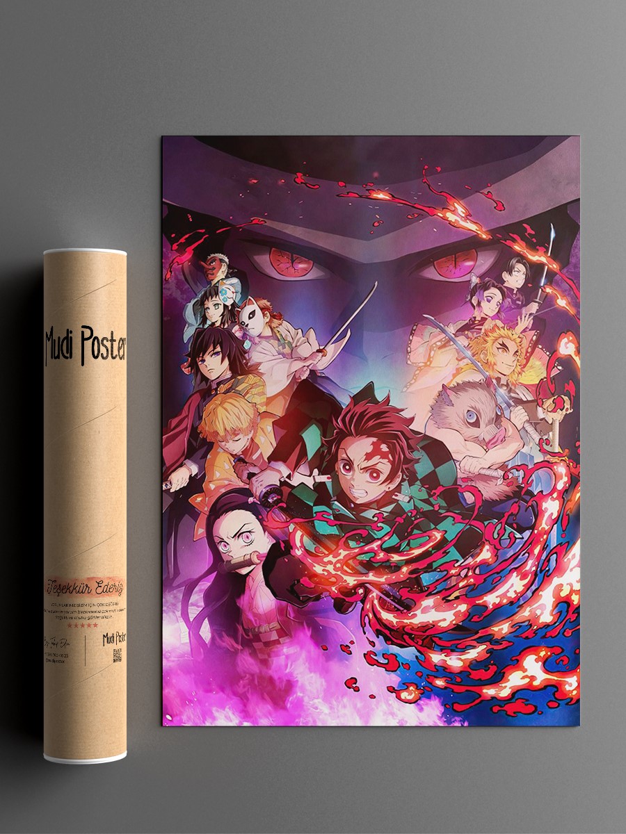 Demon Slayer Anime Poster Çerçevesiz Yüksek Kalite Anime Duvar Poster