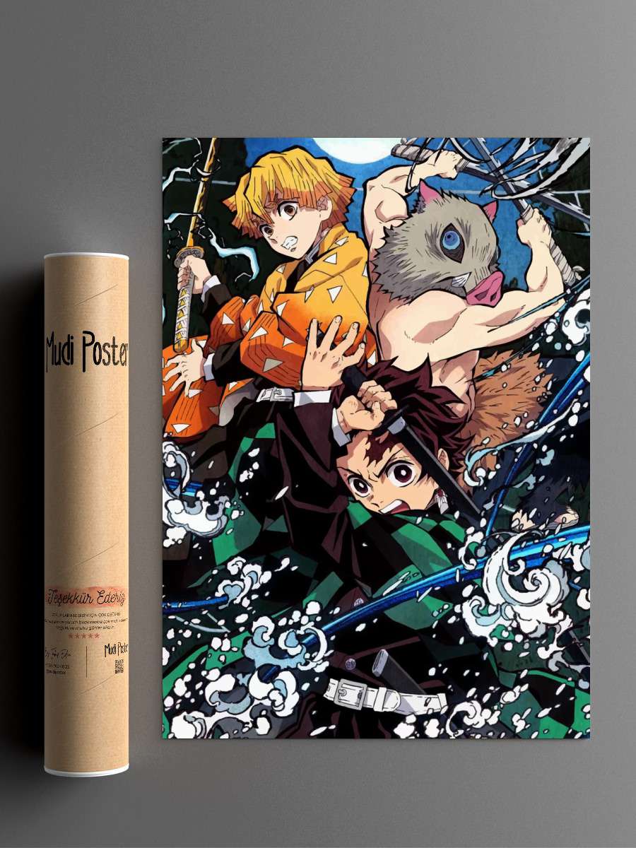 Demon Slayer Anime Poster Çerçevesiz Yüksek Kalite Anime Duvar Poster