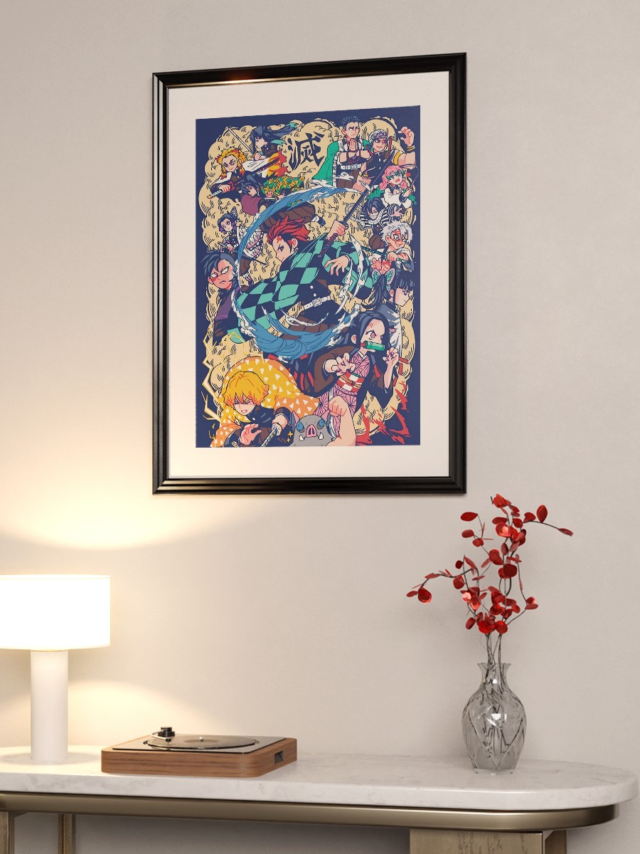 Demon slayer Anime Poster Çerçevesiz Yüksek Kalite Anime Duvar Poster