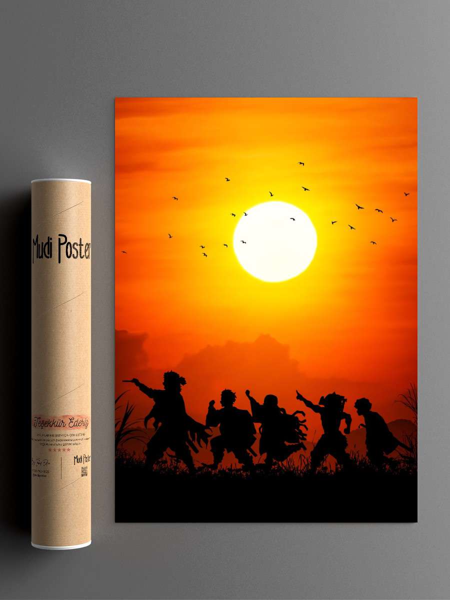 demon slayer Anime Poster Çerçevesiz Yüksek Kalite Anime Duvar Poster