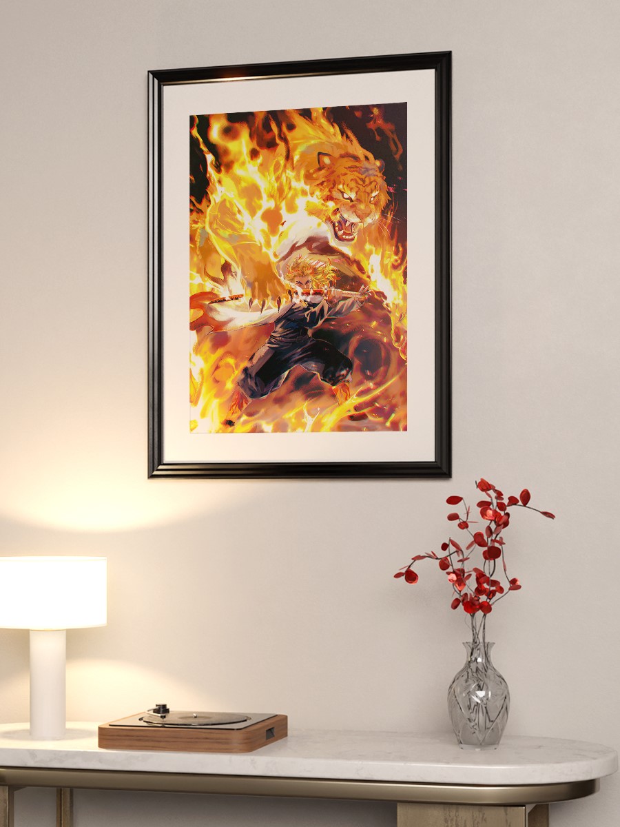 Demon Slayer Rengoku Anime Poster Çerçevesiz Yüksek Kalite Anime Duvar Poster
