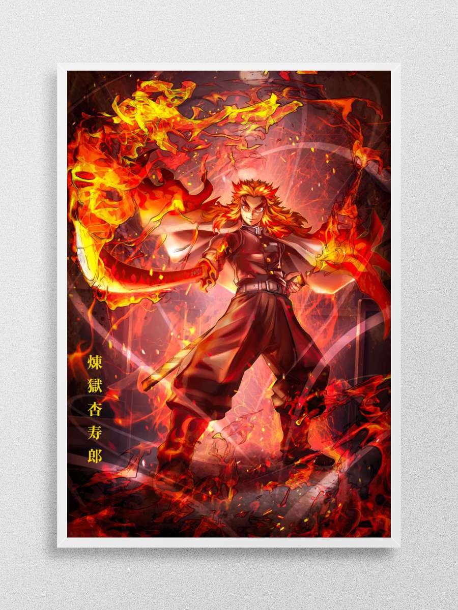 Demon Slayer Rengoku Anime Poster Çerçevesiz Yüksek Kalite Anime Duvar Poster
