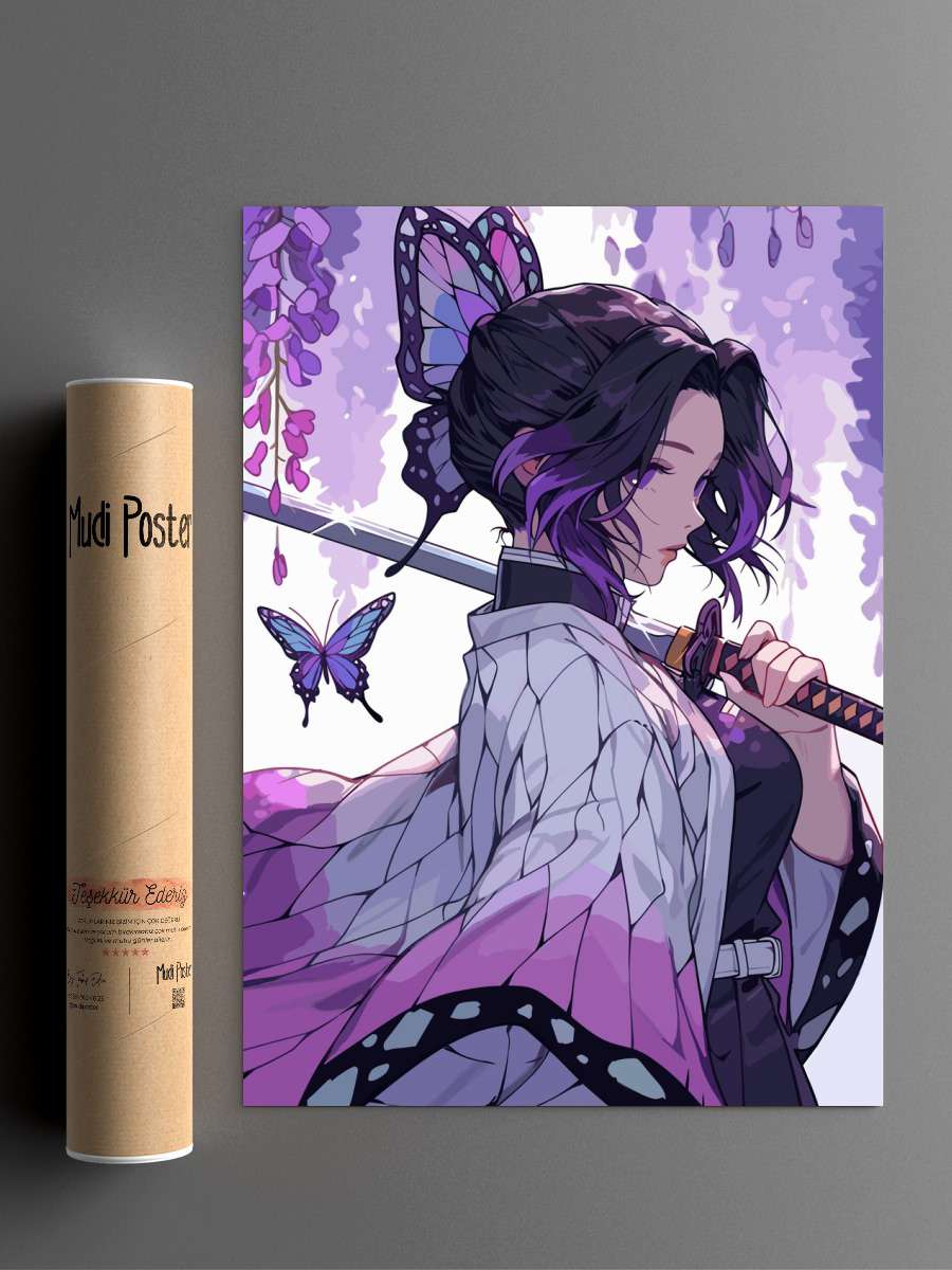 Demon Slayer Shinobu Kocho Anime Poster Çerçevesiz Yüksek Kalite Anime Duvar Poster