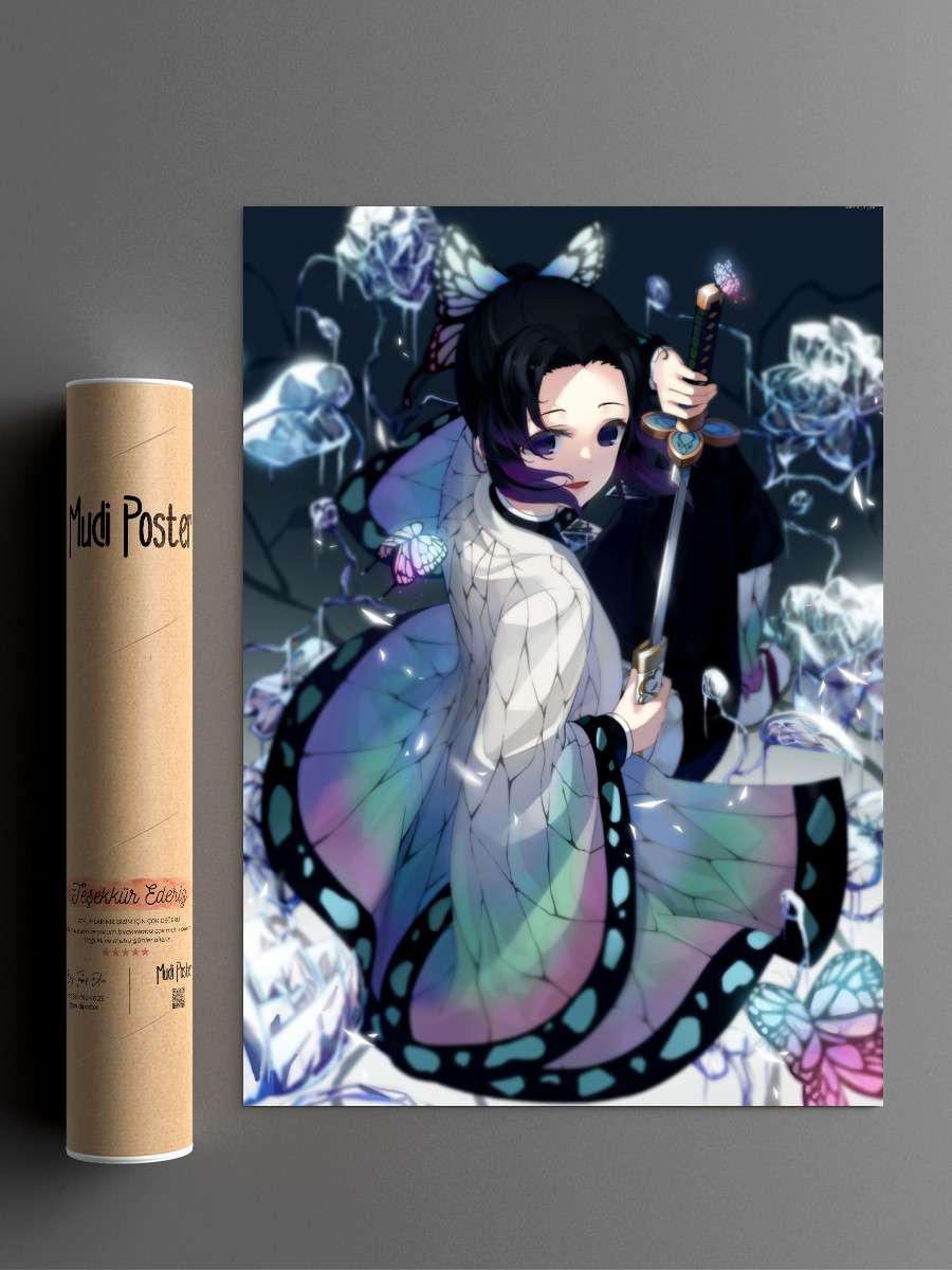 Demon Slayer Shinobu Anime Poster Çerçevesiz Yüksek Kalite Anime Duvar Poster
