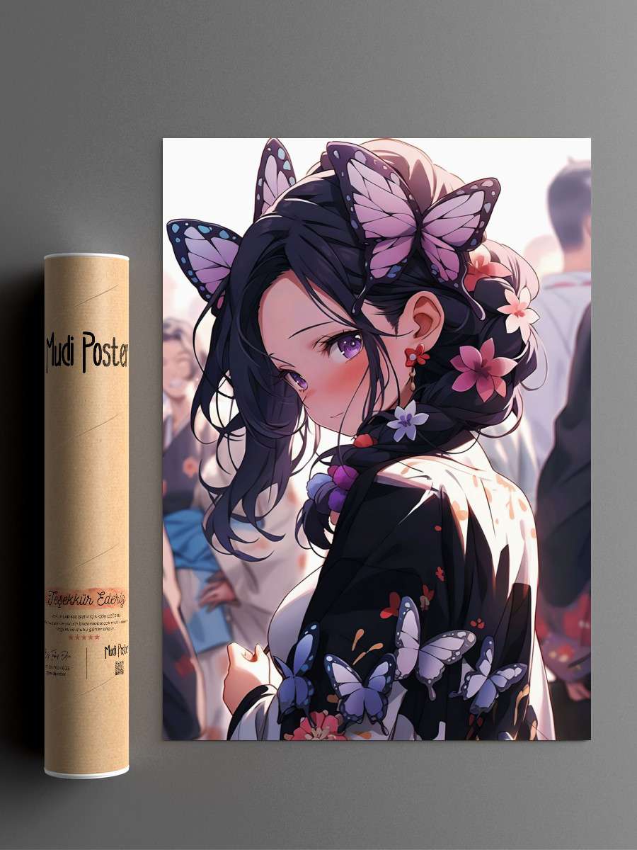 Demon Slayer Shinobu Anime Poster Çerçevesiz Yüksek Kalite Anime Duvar Poster
