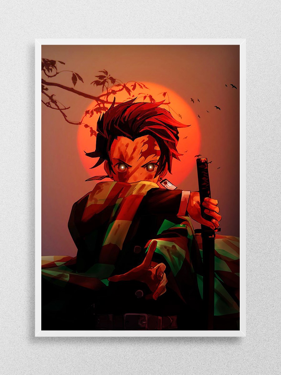 demon slayer tanjiro Anime Poster Çerçevesiz Yüksek Kalite Anime Duvar Poster