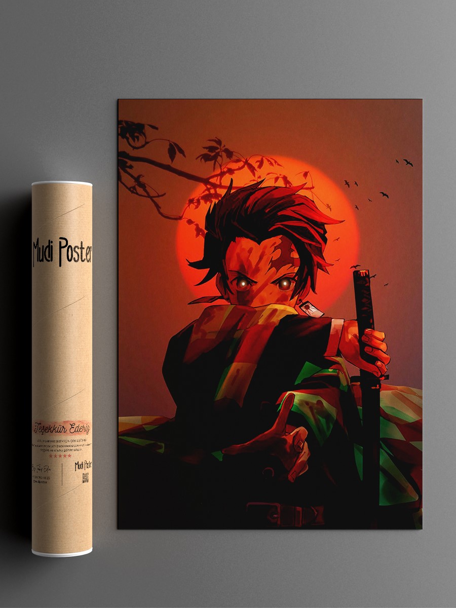 demon slayer tanjiro Anime Poster Çerçevesiz Yüksek Kalite Anime Duvar Poster