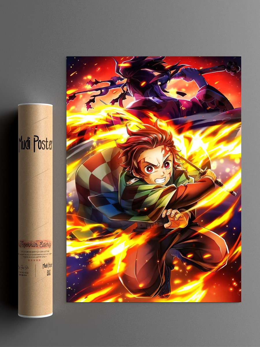 demon slayer tanjiro Anime Poster Çerçevesiz Yüksek Kalite Anime Duvar Poster
